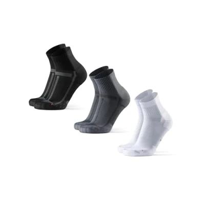 Imagen de DANISH ENDURANCE Calcetines de Running, Antideslizantes, Antiampollas, Hombres y Mujeres, 3 Pack, Multicolor (1x Blanco, 1x Gris, Negro), 35 38