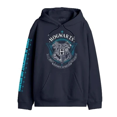 Imagen de Elbenwald Harry Potter Hogwarts School of Witchcraft Sudadera con capucha para hombre y mujer, unisex, algodón, azul, L