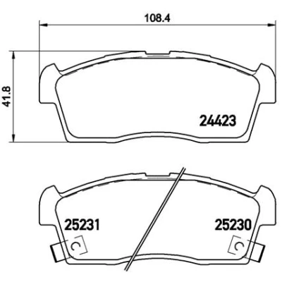 Imagen de BREMBO P 61 108 Juego de pastillas freno con avisador acústico desgaste sin accesorios PEUGEOT: iOn Hatchback