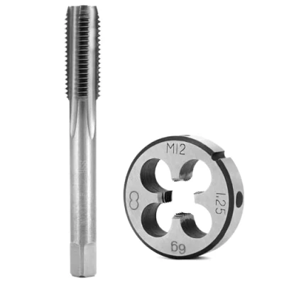 Imagen de QWORK® machos de roscar M12x1.25mm, juego y terrajas