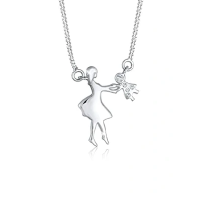 Imagen de Elli Collares Mujer Mor de Madre E Hijo con Cristales en Plata Ley 925