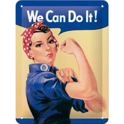 Imagen de Nostalgic Art Cartel de Chapa Retro USA We Can do it Idea Regalo para la Cocina, metálico, Diseño Vintage decoración Pared, 15 x 20 cm