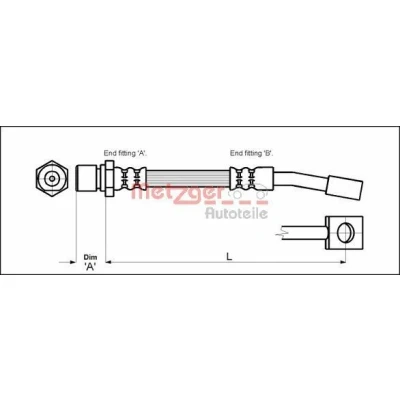 Imagen de METZGER 4114679 Latiguillos de Freno 325 DAEWOO: Lanos Berlina