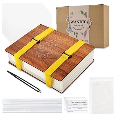 Imagen de WANDIC Kit de Prensa Flores, 1 Juego Madera Planta Artesanías Punzón Artesanal Arte Al Aire Libre Aprendizaje para Artesanía DIY