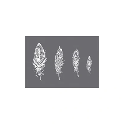 Imagen de Rayher Plantilla plumas, A5, con goma adhesiva, incluye espátula, 45095000