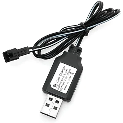 Imagen de YUNIQUE GREEN CLEAN POWER Cable Cargador USB sm 2P 250mAh para Baterías 7.2V Ni Mh de Coches RC, Helicópteros RC Carga Rápida, Más 18 Minutos Juego, 2p, Plástico