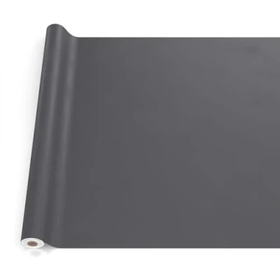 Imagen de ANRO Mantel de Hule Lavable, para jardín, Exterior e Interior, 220 x 140 cm, Borde Cortado, Antracita