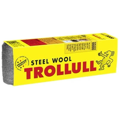 Imagen de Trollull Lana de acero alambre 200 g extrafina 0000 pule madera encerada, cobre, latón y superficies mate, limpia vidrio