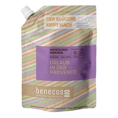 Imagen de benecos BIO Recambio de gel ducha lavanda Vacaciones en Provenza vegano Plástico reciclado