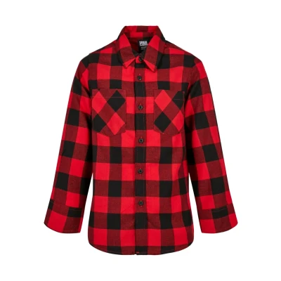 Imagen de Urban Classics Checked Camisa para niños, Talla: 7 8a, Black/red
