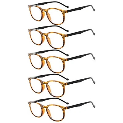Imagen de Pack de 5 primavera bisagras estilo lectura gafas sol lectores (Ámbar, 2.75)
