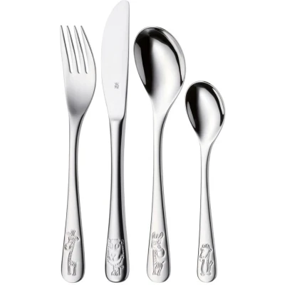 Imagen de WMF Safari Cubertería para niños 4 Piezas (Tenedor, Cuchillo de Mesa, Cuchara y pequeña) Kids Infantil