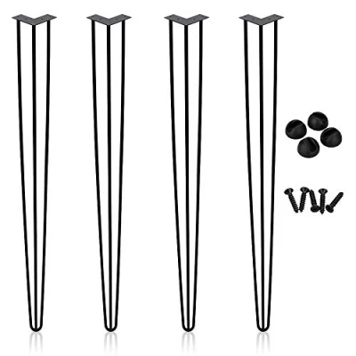 Imagen de Einfeben 4 patas de mesa para muebles, mesa, horquilla, 72 cm, color negro, 3 barras, escritorio, comedor