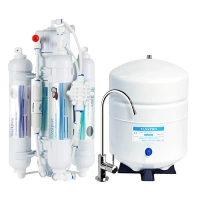 Imagen de Geekpure Sistema de filtro agua potable ósmosis inversa 4 etapas Membrana certificada NSF 100 GPD