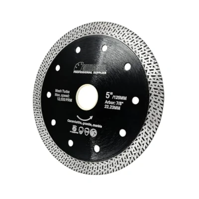 Imagen de SHDIATOOL Diamond Hoja de sierra porcelana (125 mm, con malla turbo para azulejos, cerámica, granito, mármol)
