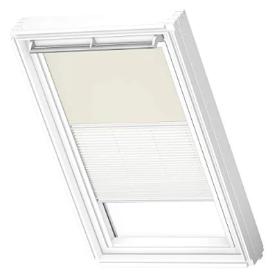 Imagen de Cortinas de oscurecimiento DÚO VELUX para SK06, Beige con guía Lateral Blanca
