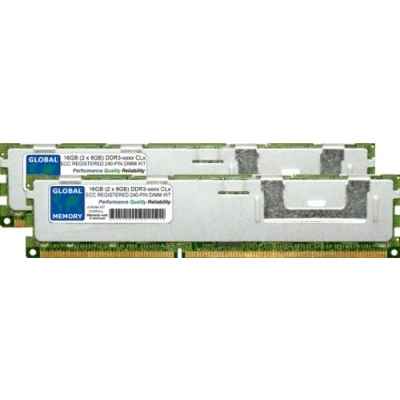 Imagen de 16GB (2 x 8GB) DDR3 800/1066/1333/1600/1866MHz 240 PIN ECC REGISTRADO DIMM (RDIMM) Memoria RAM Kit para SERVIDORES/Estaciones DE Trabajo/Placas Base (4 Rank CHIPKILL)