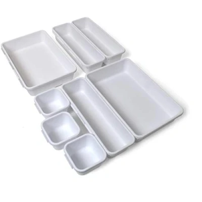 Imagen de iGadgitz Home U7126 Divisor Cajones, Drawer Organizer, Cajones Organizadores, Compartimentos Blanco