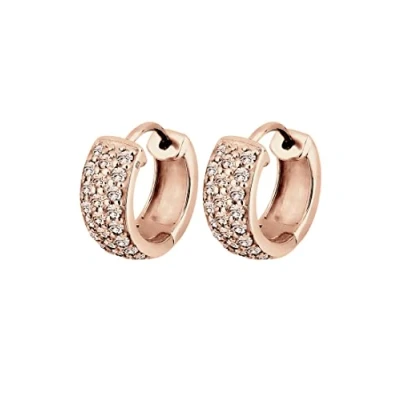 Imagen de Elli Pendientes Creoles de mujer elegantes con cristales en plata ley 925 bañada oro
