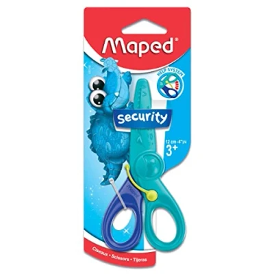 Imagen de Maped Kid Pulse Tijeras de seguridad asistidas por resorte, multicolor