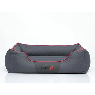 Imagen de Bjird Cama Perro Cuna para Perros Dormir, con Funda de Cordura Extraíble (Lavable a 30) Pequeños y Grandes Sofa 65 x 50 cm Gris Rojo