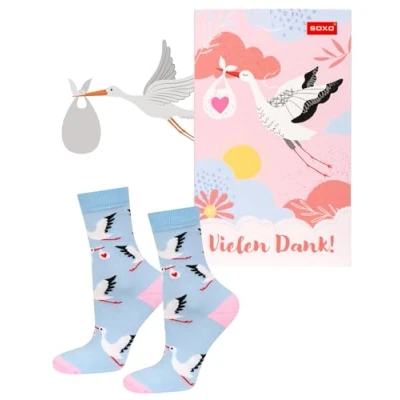 Imagen de soxo Regalo Para Partera Calcetines Mujer Divertidos Medias Altos Algodon Colores Socks 35 40 Rosa