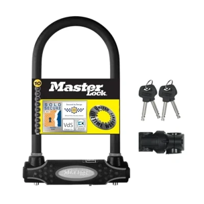 Imagen de Master Lock 8195eurdpro, Candado Antirrobo Para Bicicletas En U De Acero Reforzado Unisex Adulto, Negro, 26 5 Cm X 11 3 8