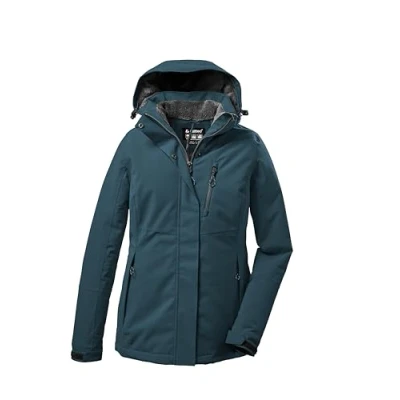 Imagen de killtec Mujer Chaqueta funcional/chaqueta de invierno con capucha cremallera KOW 140 WMN JCKT, hellpetrol, 46, 37411 000