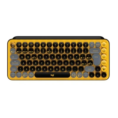 Imagen de Logitech POP Keys Teclado mecánico inalámbrico con teclas Emoji personalizables, diseño compacto, conectividad Bluetooth o USB, compatibilidad varios dispositivos y OS Blast