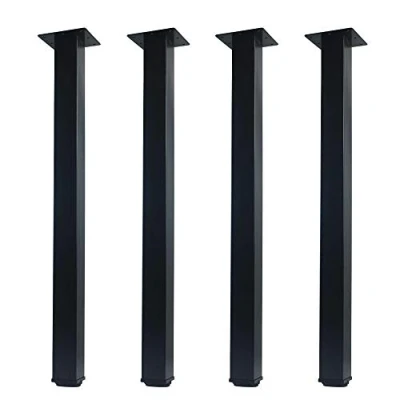 Imagen de QLLY Patas de Escritorio Ajustables Metal, 60 cm, Cuadradas para Muebles Oficina, Juego 4 (60 Negro)