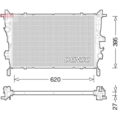 Imagen de DENSO DRM09045 Radiador, refrigeración del motor 620 395 27 JEEP: Renegade SUV, FIAT: 500X