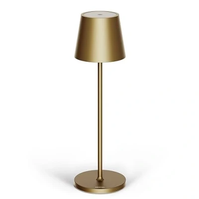 Imagen de Stilosa Classica 3 Lámpara de mesa LED recargable por USB larga duración con base redonda Luz regulable (dimmer) toque Casa y Restaurante Dorado Oscuro
