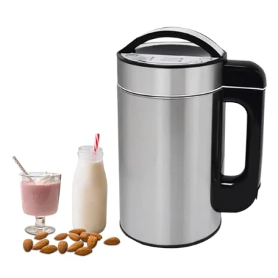 Imagen de hzexun 800W Máquina multifunción para leches vegetales, hacer leche de soja preparadora sopas, Soja, Almendras, Avellana, Arroz, Avena y Demás 1,5 Litros