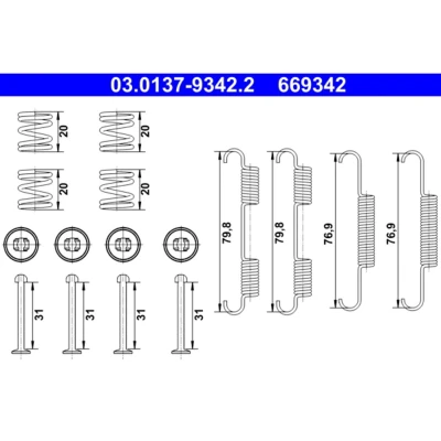 Imagen de ATE 03.0137 9342.2 Juego de accesorios, zapatas freno estacionamiento NISSAN: Pathfinder 3