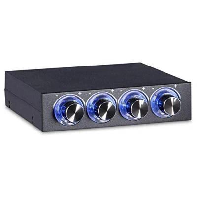 Imagen de controlador de velocidad del ventilador para PC, y temperatura computadora 4 canales con LED azul reducción calor