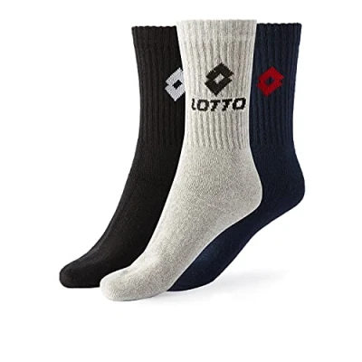 Imagen de Lotto, 12 pares calcetines de tenis para hombre/mujer en algodón suave y transpirable, certificados OEKO TEX, colores surtidos, 39 42