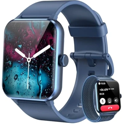 Imagen de Blackview Reloj Inteligente Hombre Mujer con Llamadas, Pulsómetro/Oxímetro/Sueño/Podómetro, 1.85&quot; Smartwatch Whatsapp Mensajes, 100 Modos Deportivos, Pulsera Actividad para Android iOS