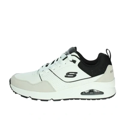 Imagen de Skechers Retro One, Zapatillas Hombre, Cuero Blanco Duraleather Malla Negra, 42.5 EU