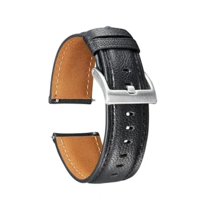 Imagen de PUCHEN correa de reloj cuero colorida, pulsera repuesto reloj, Color Universal 20mm y 22mm, Negro, 22mm
