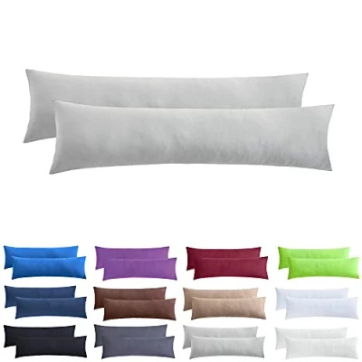 Imagen de NatureMark Pack de 2 Fundas Almohada para Dormir Lado el Cuello Muchos tamaños y Colores Oeko Tex (40 x 145 cm (Funda Lado/Lactancia), Gris Plateado)