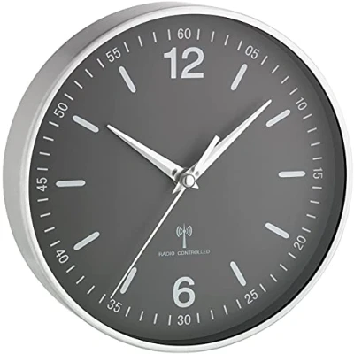 Imagen de TFA Dostmann 60.3503 Reloj de pared analógico inalámbrico (gris con pila)