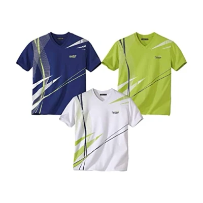 Imagen de ATLAS FOR MEN Pack de 3 Camisetas Hombre Cuello Pico Mangas Cortas Disponible en Tallas Grandes