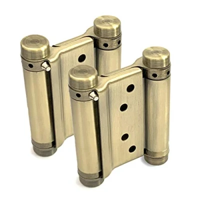 Imagen de 2 bisagras de puerta 78 mm, bronce antiguo con tornillos, bisagra resorte doble acción, acero inoxidable, cierre automático, 7,6 cm
