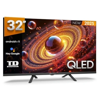 Imagen de TD Systems Smart TV 32 Pulgadas QLED Android 11, Google Assistant, Control por Voz, televisión TDT HD 2025. Televisores con 3 años de Garantia PRIME32C20GLQ. Televisor Compatible Netflix, y más