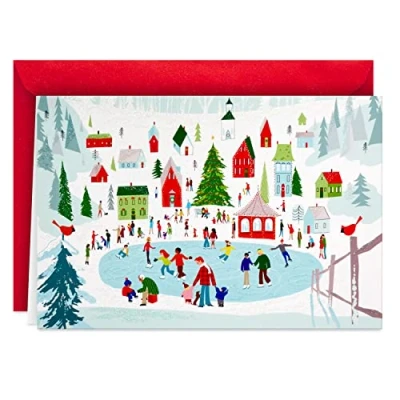 Imagen de Hallmark tarjetas navideñas en caja, ciudad nevada (40 con sobres)
