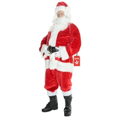 Imagen de Morph Deluxe Disfraz Papa Noel Adulto, Noel, Traje Papá Hombre, Navideño Ropa Navidad Hombre Talla XL