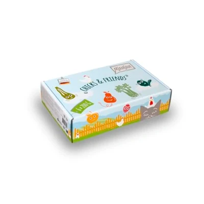 Imagen de MjAMjAM Comida húmeda Premium para Gatos Chicks &amp; Friends Box, Pack de 6 (6 x 200g), sin Cereales con Extra Carne