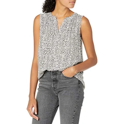 Imagen de Amazon Essentials Camisa Tejida sin Mangas Mujer, Negro Blanco Estampado de Animales, L