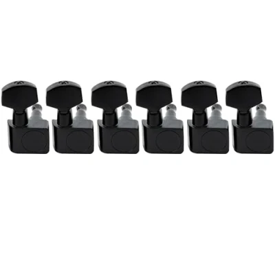 Imagen de Musiclily Pro 6 en Línea 2 pins Clavijas Afinadoras Clavijeros de Repuesto para Guitarra Fender Strat/Tele, Negro
