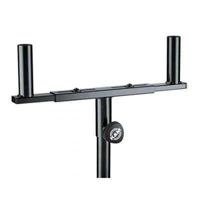 Imagen de K&amp;M 24105 Horquilla deflectora negra y acero para 2 deflectores varillas de ø 3,5 cm, insertable